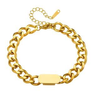18K Gold Plated Women's Chunky Chain Bracelet Bold Fashion Statement Jewelry